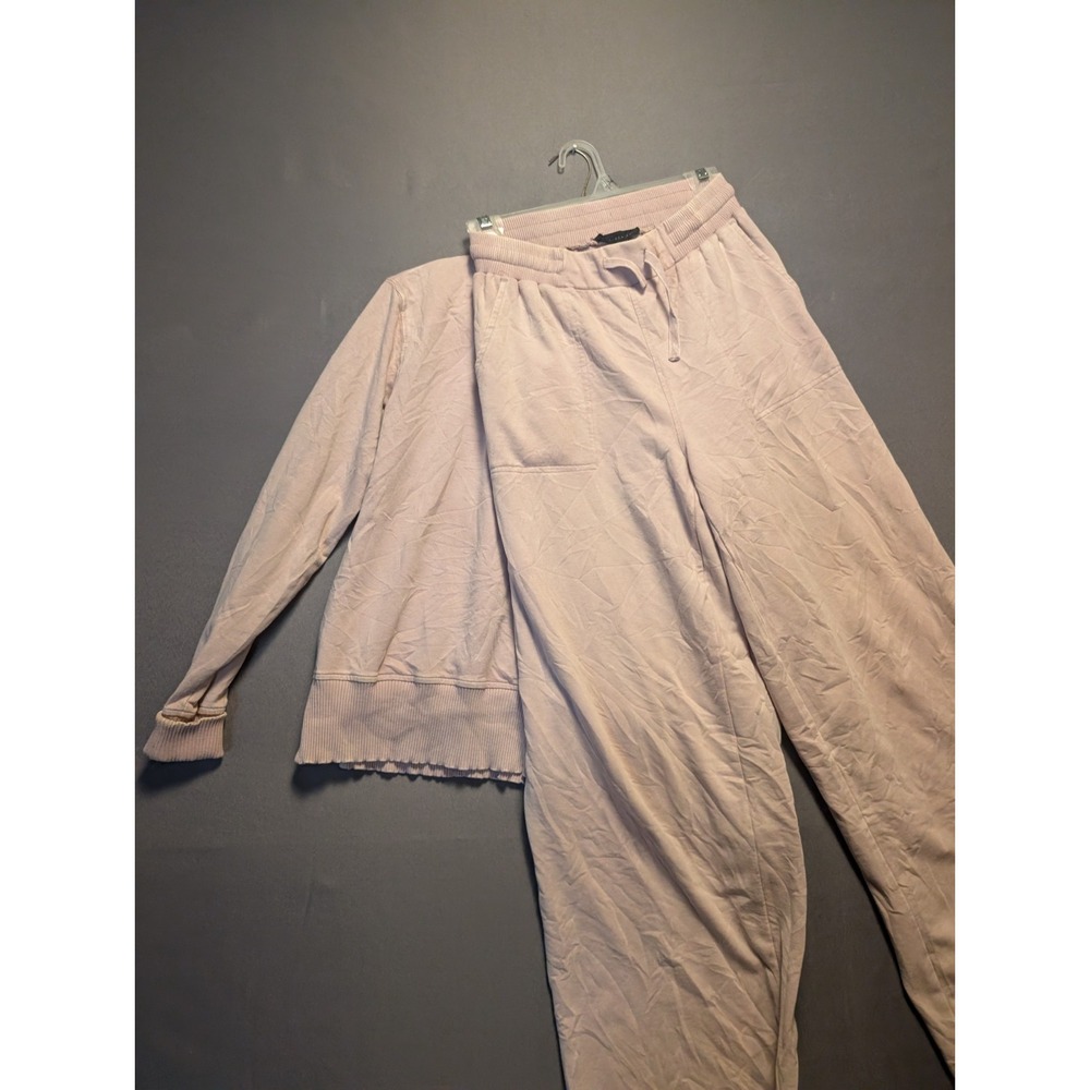 Jane And Delancey Sweat Set Womens XS Pink Crew Neck Drawstring Waist Pullover